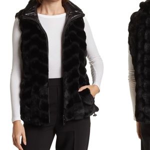 Via Spiga Chevron Faux Fur reversible vest size M